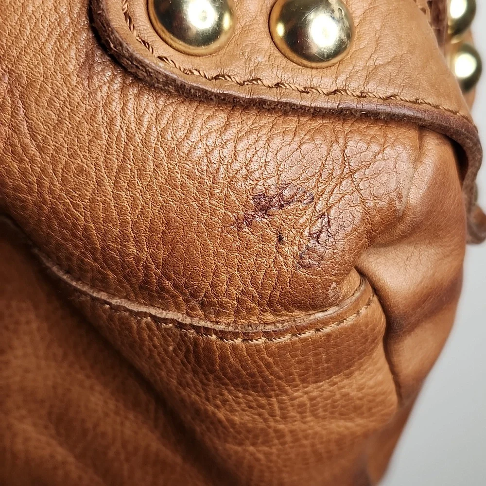 Linea Pelle Large Tan Leather Satchel - Picture 6 of 6